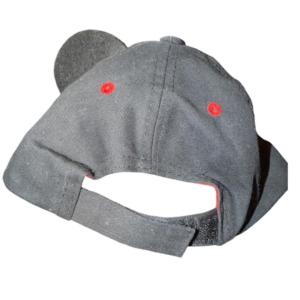 Disney Mickey Mouse Baseball Cap Boys OS‎ Black Red Excellent 3D Ears Hat